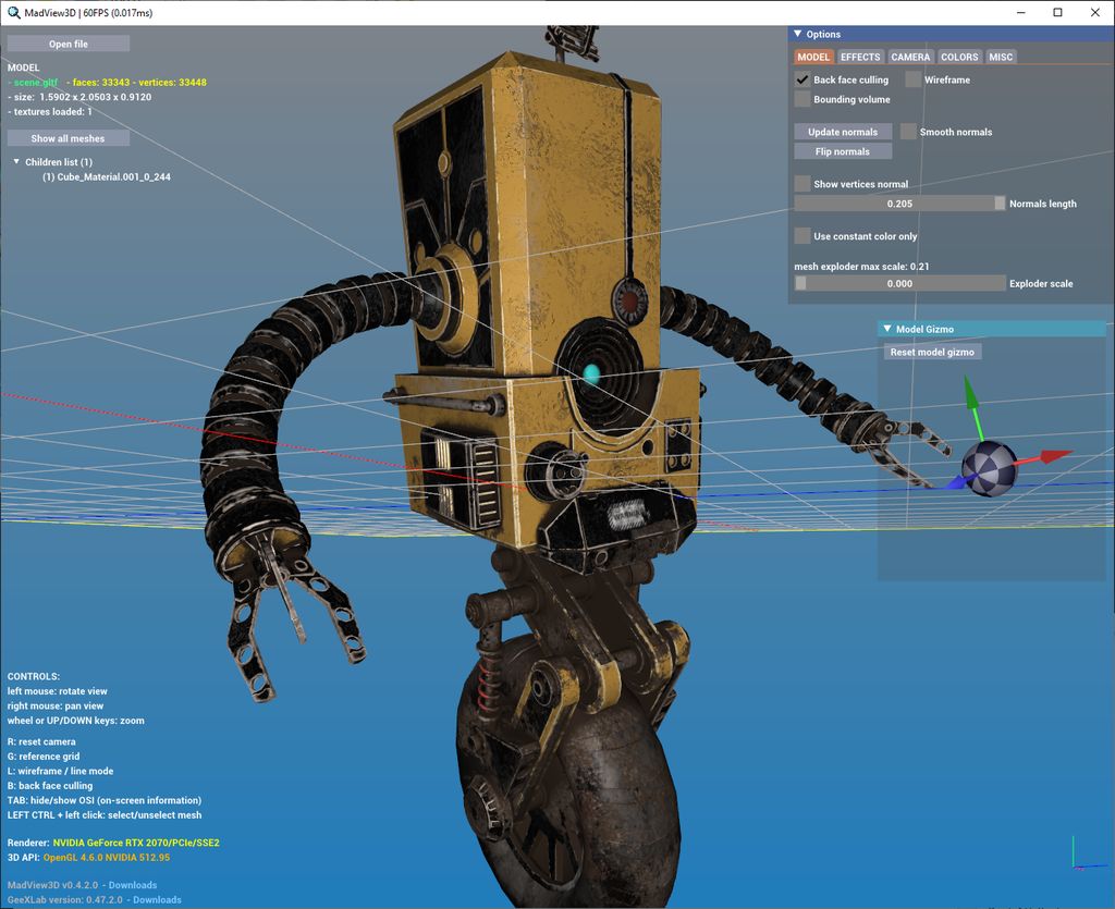 MadView3D - free 3D model viewer