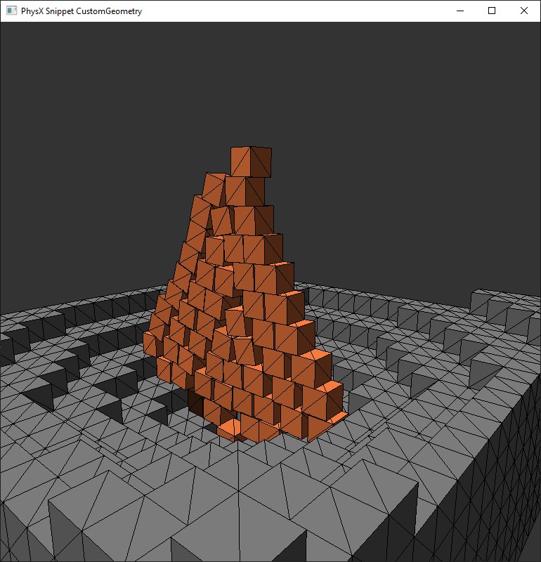 NVIDIA PhysX 5 SDK - custom geometry demo