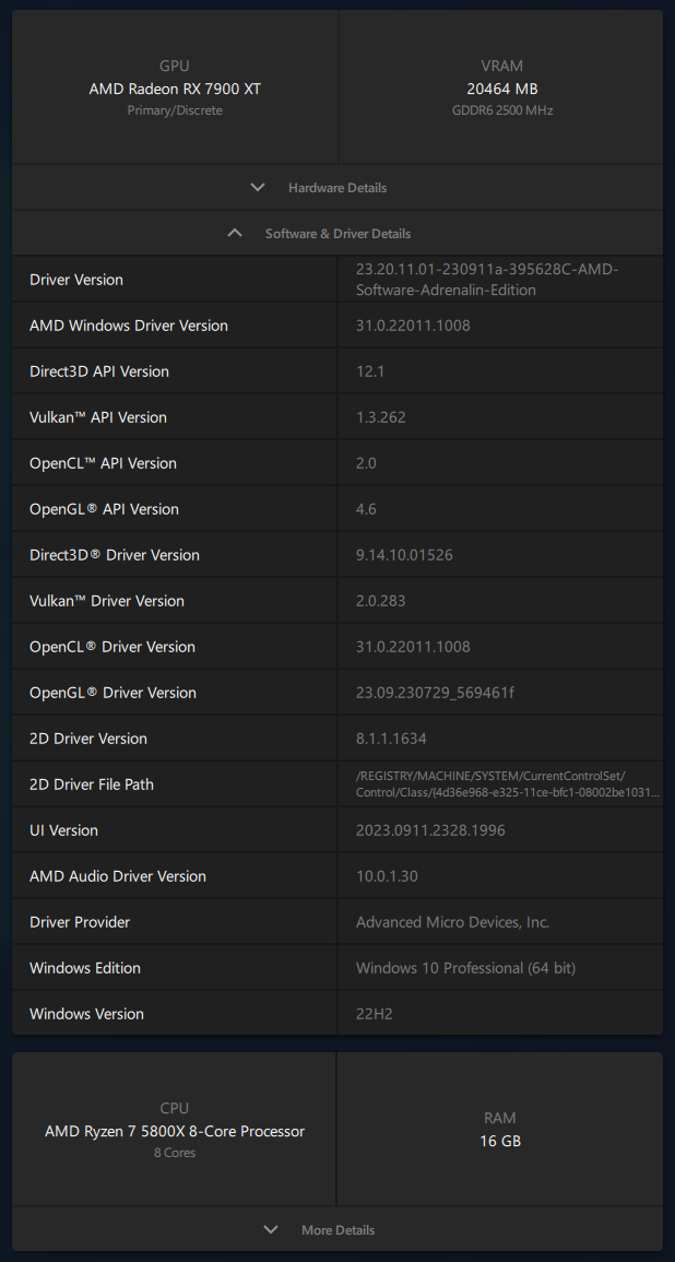 AMD Adrenalin 2020 Edition - Software information