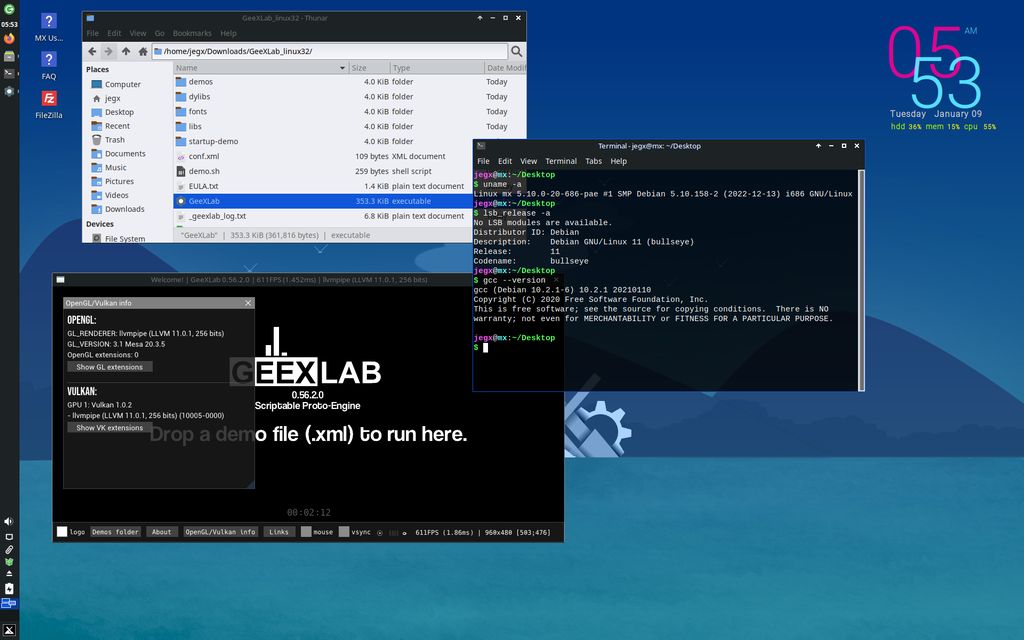 MX-Linux 21.3 for GeeXLab development