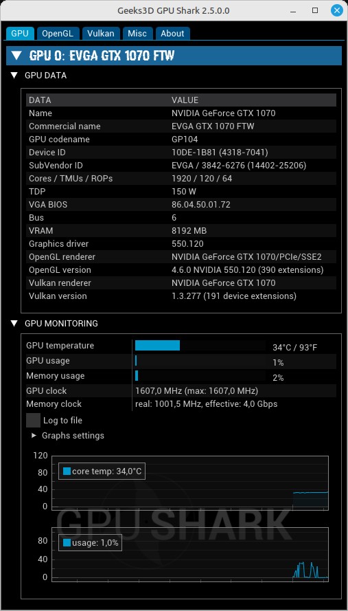 GPU Shark 2 - GPU monitoring on Linux