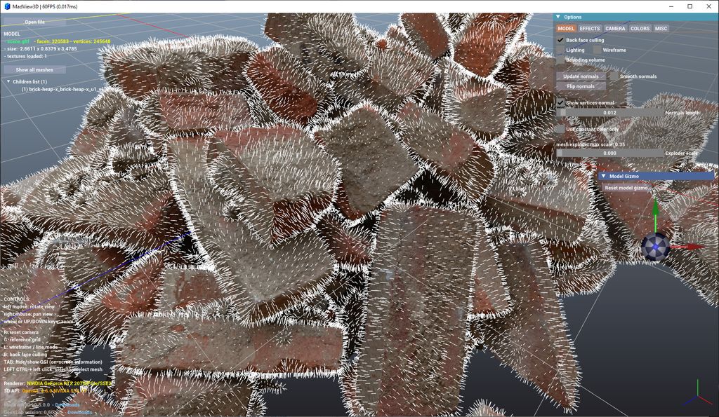 MadView3D - heap of construction old debris bricks - glTF model - vertex normals