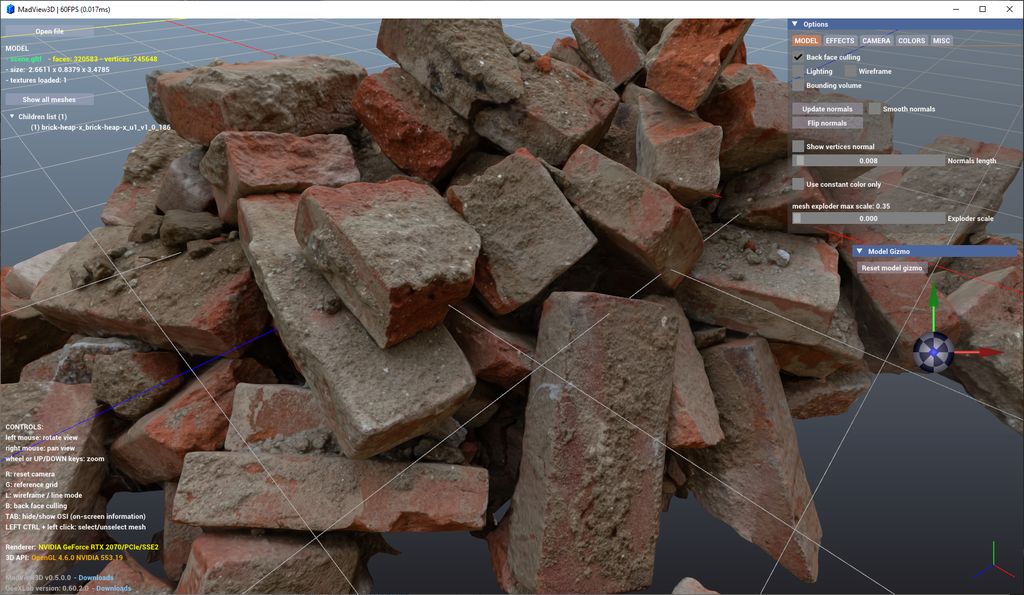 MadView3D - heap of construction old debris bricks - glTF model