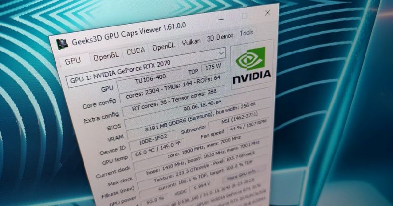 GPU Caps Viewer 1.61 - GPU monitoring and information utility