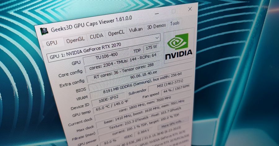 GPU Caps Viewer 1.61 - GPU monitoring and information utility